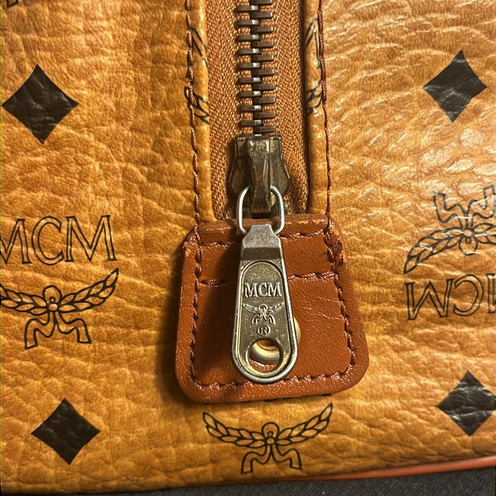 MCM Orange and Brown Logo Satchel - Picture 7 of 15